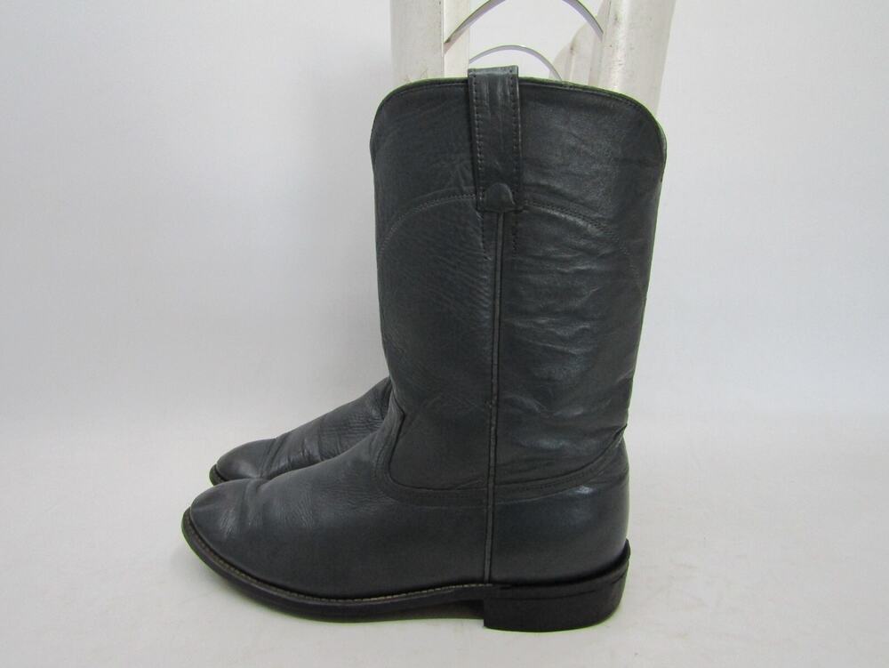Acme Mens Size 8.5 D Gray Leather Roper Cowboy Western Boots